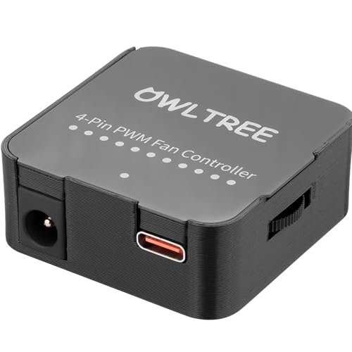 12V 4 Pin PWM Fan Speed Controller PC Fan Hub 6 Fans Supported, Powered by Type